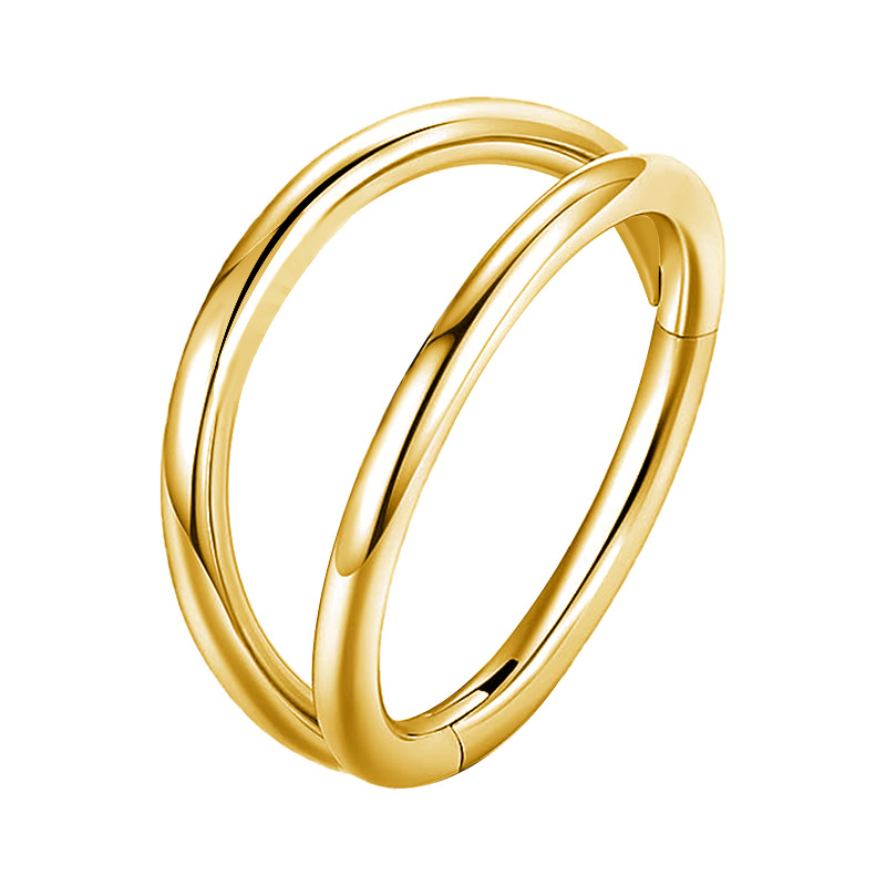Zesen 316 Stainless Steel Seamless Ring Double Ring Double Bevel Closed Ring Nose Ring Septum Ring Piercing Jewelry detail image 8