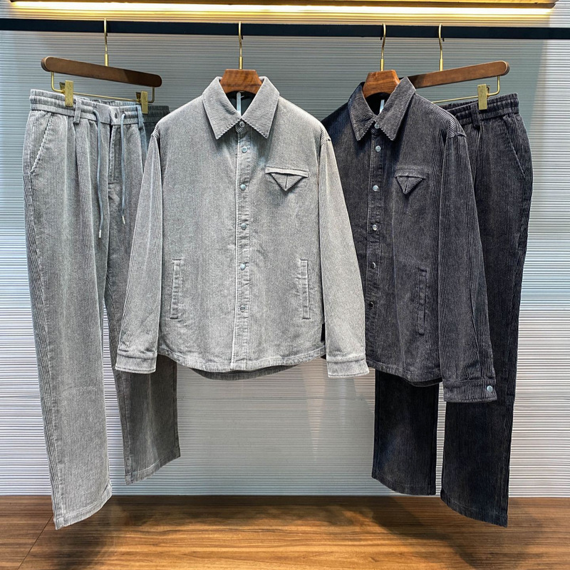 [Bv Version] Corduroy Pure Cotton Men's Classic Triangle Element Shirt Jacket Straight Casual Pants Suit