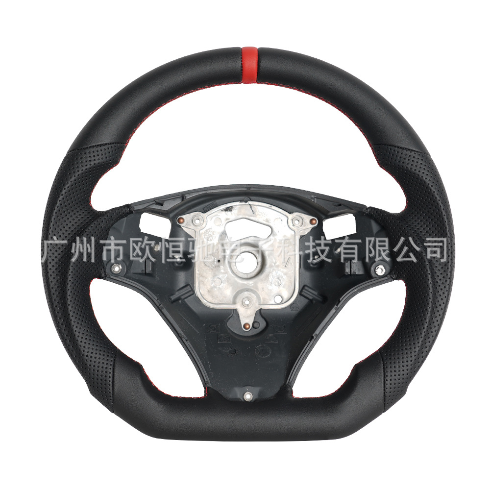 Cross-Border Hot-Selling Product Suitable for 09 Model Bmw E90 Full Leather Red Positioning Line Sports Style Car Steering Wheel Modification
