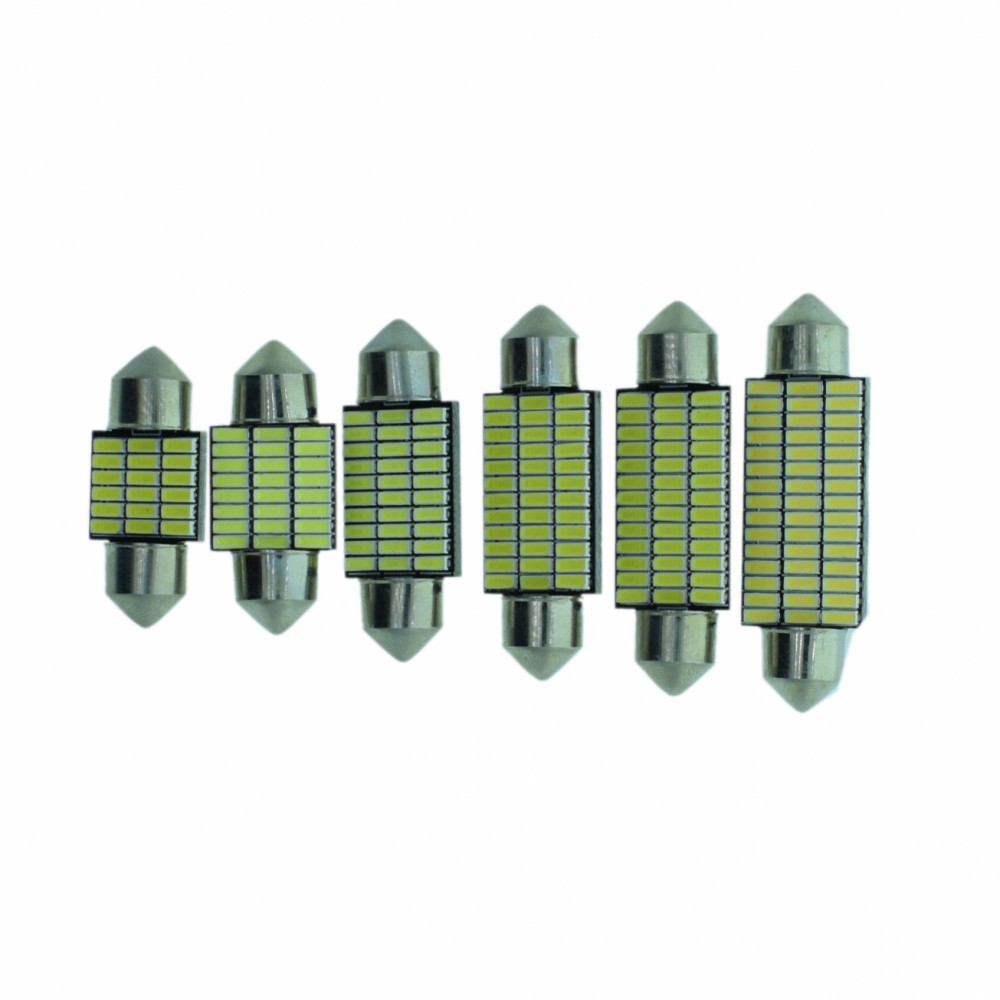 Wuji LED Decoding Festoon 4014 29-44MM 18 24 30 36 39 45 SMD 12V Reading Light (License plate lamp) - 18-leds-29mm