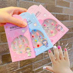 Children and little girls removable nail stickers cartoon cute baby self-adhesive jelly glue sweet princess nail stickers