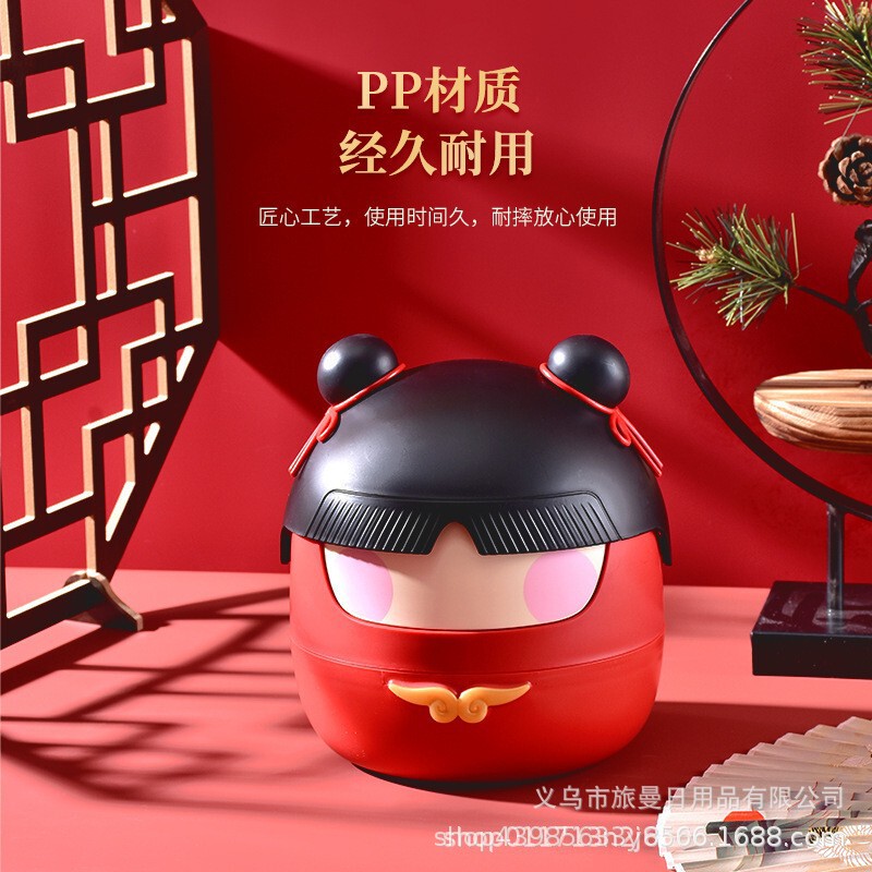 桌面发饰盒儿童卡通双层带分隔大容量发夹首饰多功能手提收纳盒|undefined
