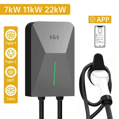 European Standard 11Kw Charging Station Type2/22Kw Home Use Ocpp Operation Version Dlp Tuya App Bluetooth Wifi Cross-Border