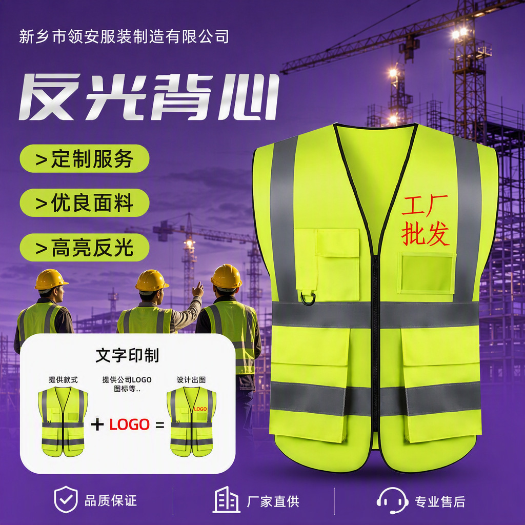 Chaleco de Seguridad Reflectante Multibolsillos para Construcción y Tráfico