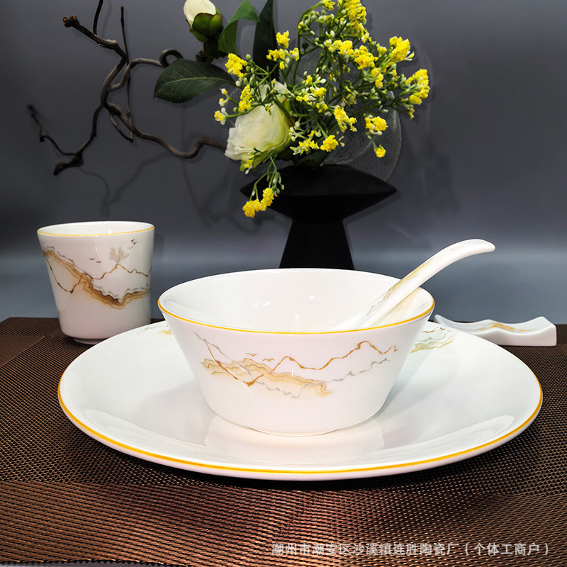 【厂家直供】消毒餐具套装批发加厚耐摔易洁酒店会所排档摆台组合|undefined