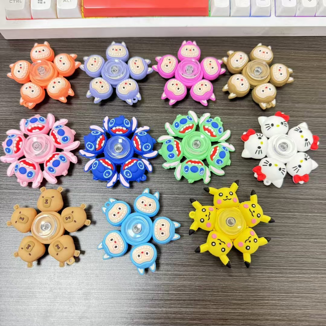 Descomprimir creativo lindos juguetes de dibujos animados para niños regalos de vacaciones giratorios de punta de dedo juguetes descomprimidos