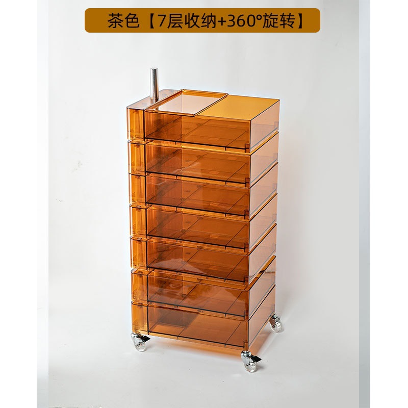 Gabinete de almacenamiento giratorio, mesera de cama móvil, armario lateral, armario nórdico simple, armario de cosméticos de red, armario de cosméticos