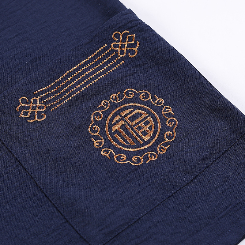 Summer Tang Suit Men's Suit Middle-aged and Elderly Short-sleeved Cardigan Chinese Style Dad Suit Summer Suit Father Grandpa Old Man Clothes