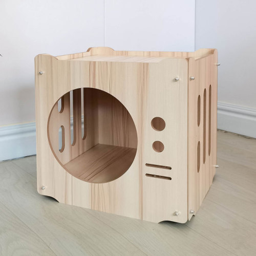 Creative wooden cat house factory direct sale, customizable wooden cat cage with fun cat house pet bed
