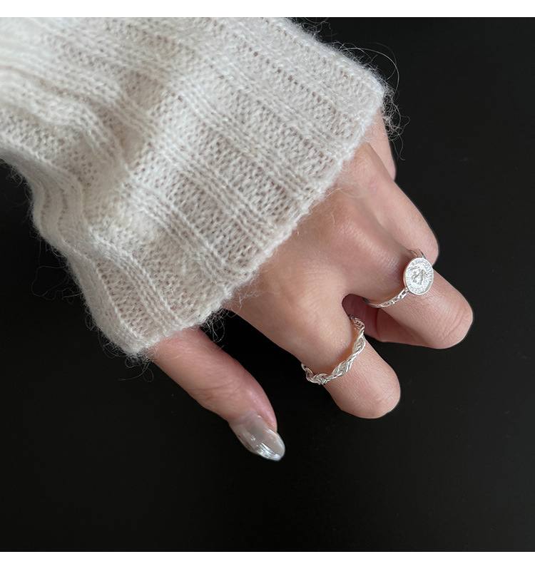 Anello aperto minimalista in argento per donna stile lusso_voghion.com