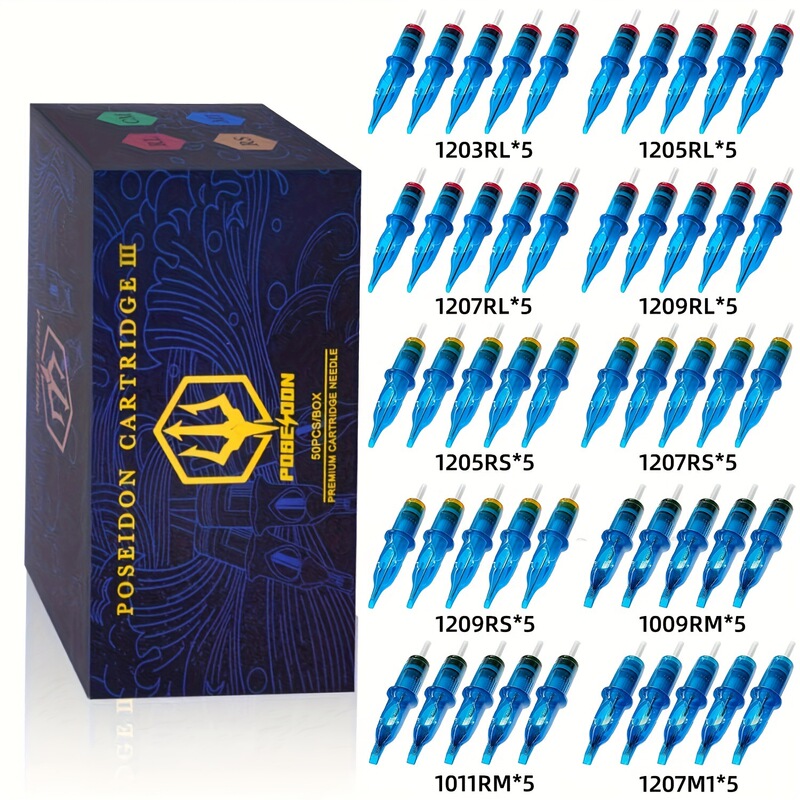 Posesoon Poseidon Tattoo Needles Integrated Needles Disposable Tattoo Needles 50 Mixed Cross-Border Tattoo Needles Hot Selling