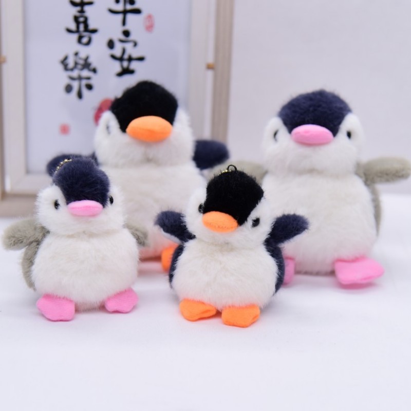 Cute penguin doll pendant mother and child penguin keychain plush toy schoolbag hanging ornaments grab doll wholesale