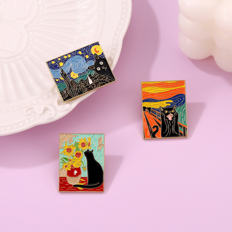 12g Weight Brooches Classification Daily, Street Occasion Alloy Material Animal, Oil Painting Pattern Unisex Gender Stoving Varnish Design Cute Style Cute Pin Animal Oil Painting Alloy Stoving Varnish Unisex Brooches 4