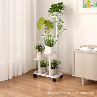 Balcony Flower Rack Flower Pot Rack Plant Rack Balcony Removable Living Room Hall Indoor Floor-Standing Succulent Flower Rack