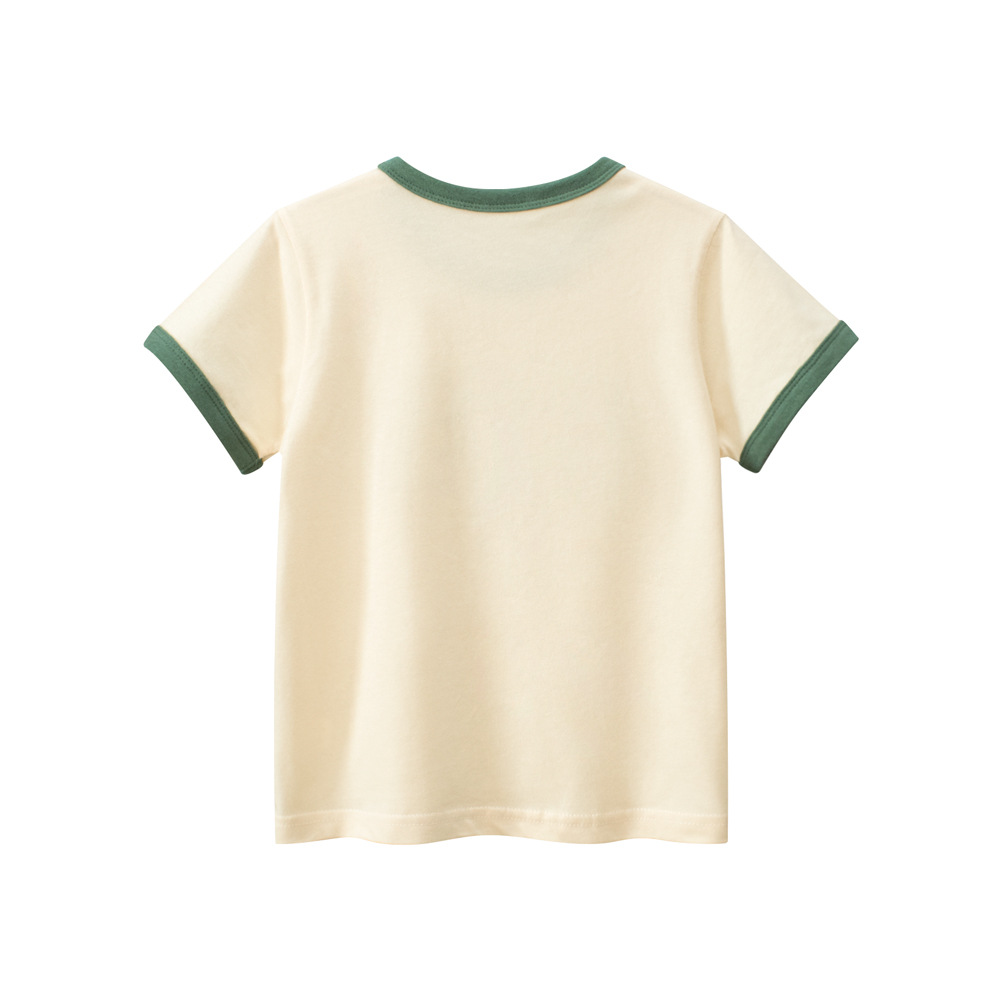 27kids ropa para niños verano nuevo estilo ropa para niños europeos y americanos impresión de letras camiseta de manga corta ropa para bebés al por mayor