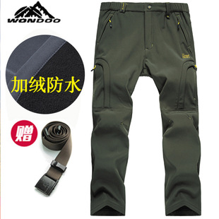 Winter Outdoor Soft Shell Pants for Men and Women, Warm, Waterproof and Windproof Assault Pants, Velvet and Thickeneded Fleece Pants for Mountaineering and Hiking