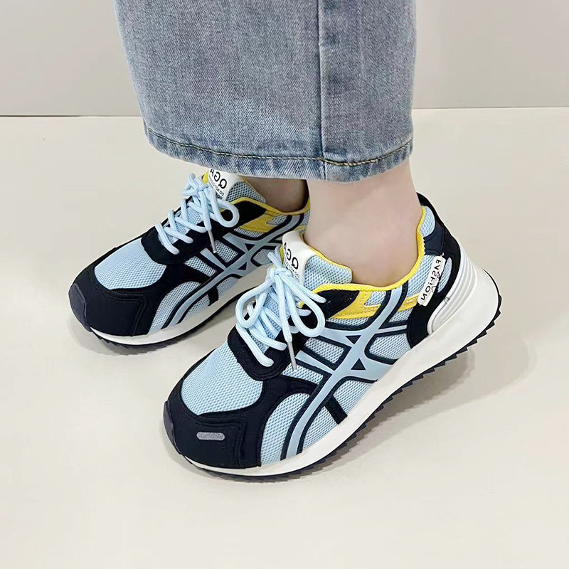 Fashion Mesh Running Shoes for Women 2025 Autum New Student Color Matching Platform Casual Shoes Mountaineering Sports Dad Shoes