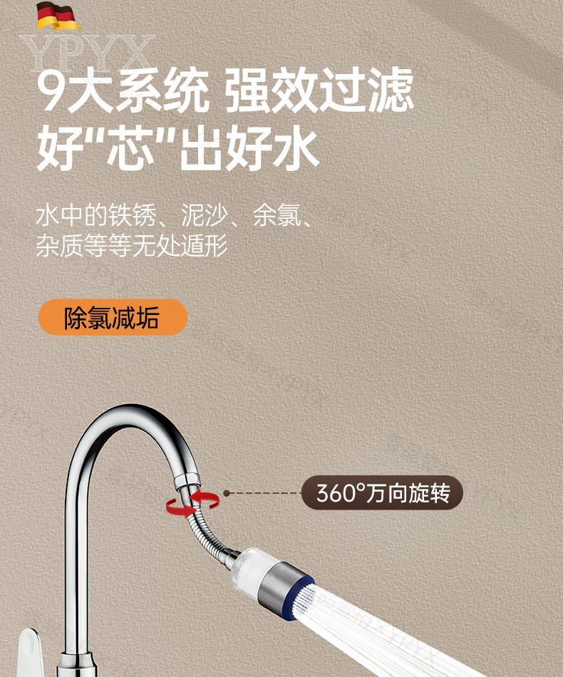 Kitchen faucet filter, universal extended extender, splash-proof household tap water purifier filter core, Amazon undefined