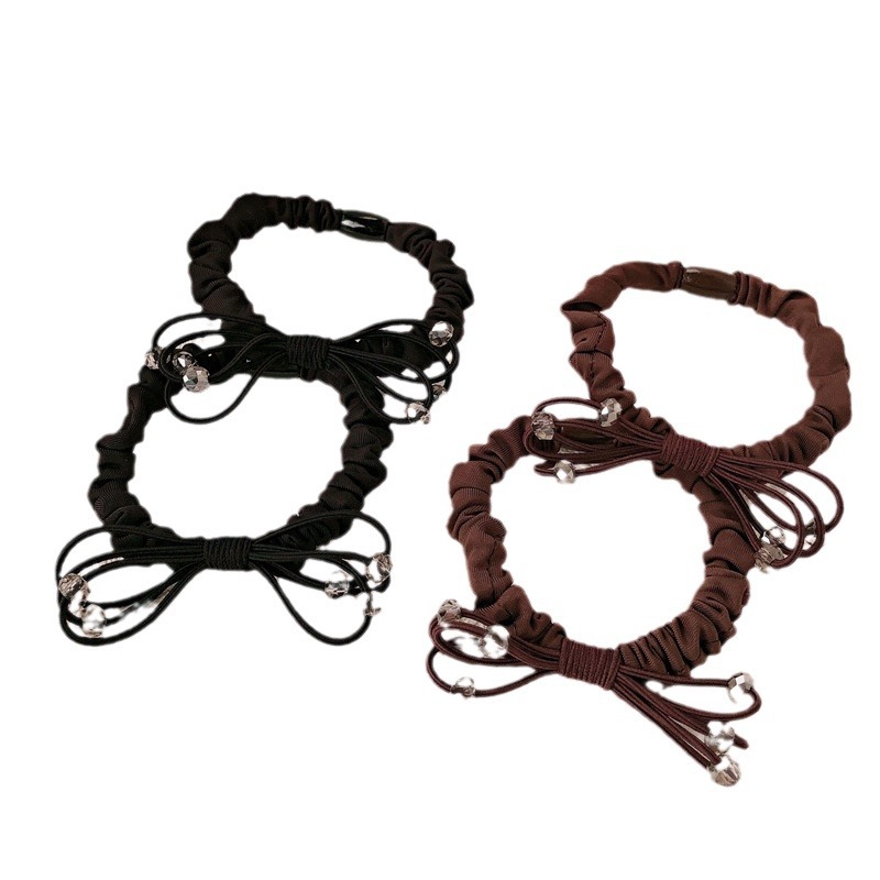 Temperamento simple arco de cristal anillo de cabello de cola de caballo cuerda de cabello cabeza cuerda de goma mujer no daña cabello al por mayor