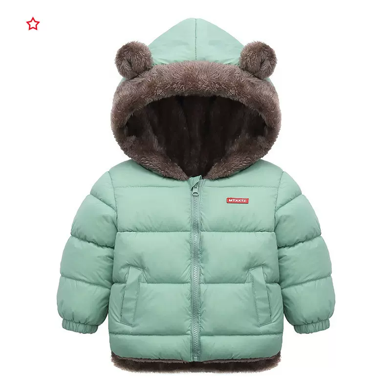 儿童羽绒服短款羊羔绒棉上衣男女童棉袄宝宝加绒加厚冬季童装外套