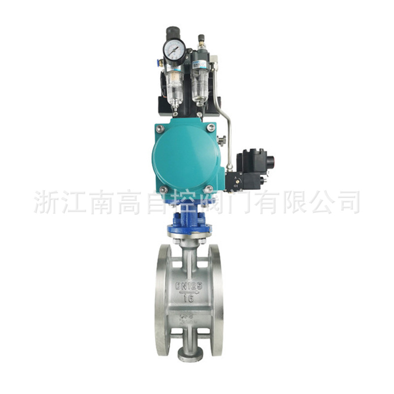 南高阀门D643H-16P DN300 硬密封气动蝶阀,铸钢/不锈钢