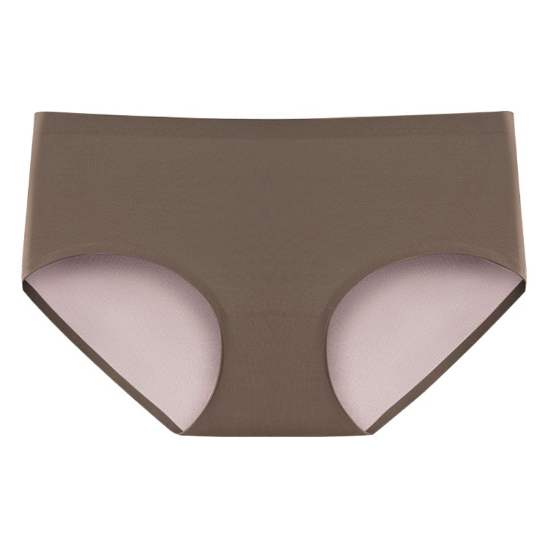 100s de doble cara de doble color modal sin costuras 7A seda antibacteriana entrepierna sin costuras de cintura media alta ropa interior de mujer Otoño e Invierno Nuevo