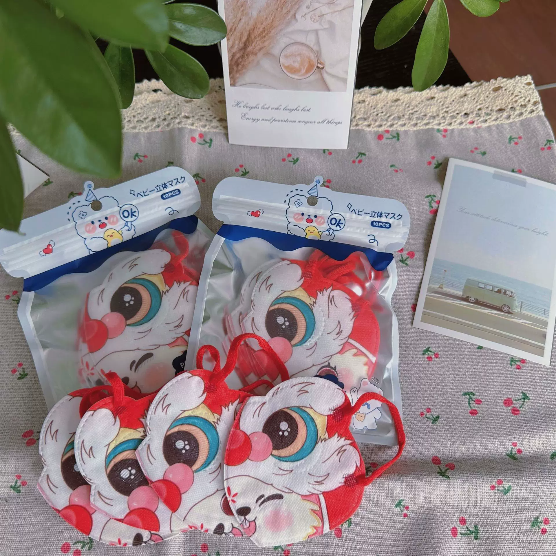 醒狮新年一次性儿童3d立体口罩可爱动漫卡通印花网红高颜值防护