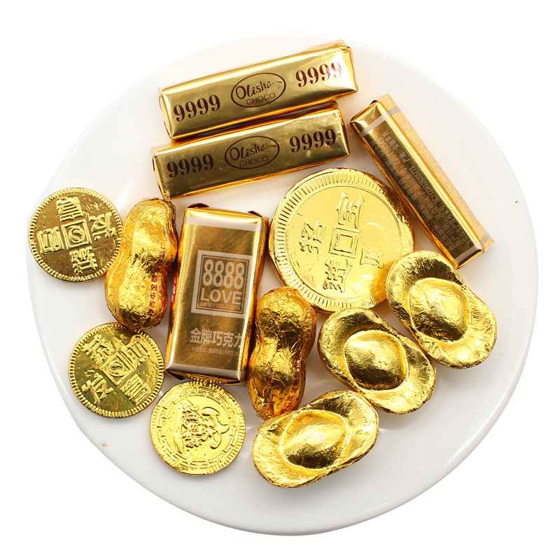金币巧克力散装结婚喜庆糖果年货金币巧克力装饰蛋糕装饰摆件500g|undefined