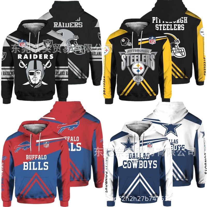 European and American Football Nfl American Chiefs Patriots Cos Zipper Sweatshirt 3D Digital Printing Hoodie Factory Direct Sale European and American Football Nfl American Chiefs Patriots Cos Zipper Sweatshirt 3D Digital Printing Hoodie Factory Direct Sale