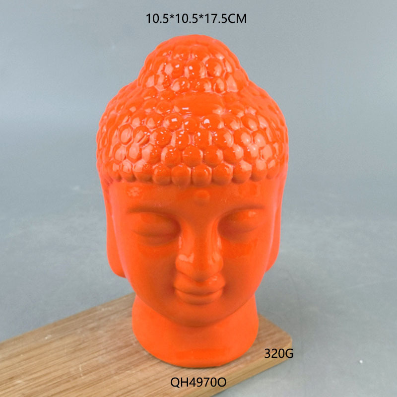 Anillo de cerámica Buda cabeza decoración transfronteriza Amazon Manshu Bodhisattva Buda estatua decoración del hogar artesanías pasillo sala de estar