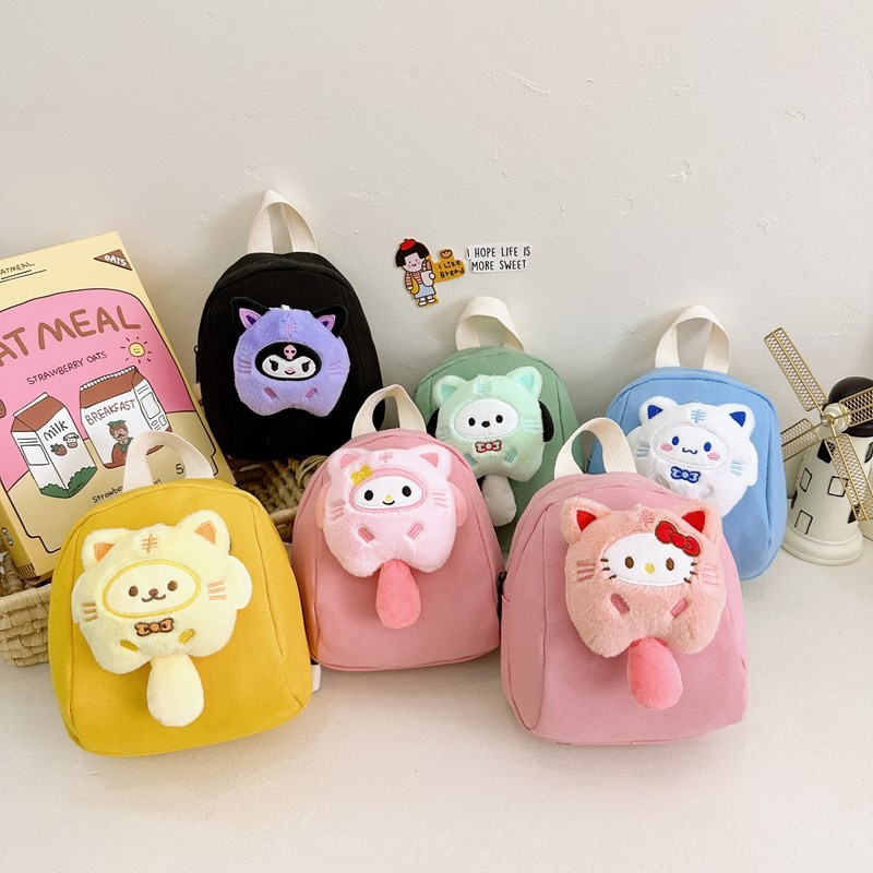 2026 Spring New Children's Canvas Bag Cartoon Bag Cute Girls Kindergarten School Bag Lightweight Children's Bag Foreign Trade