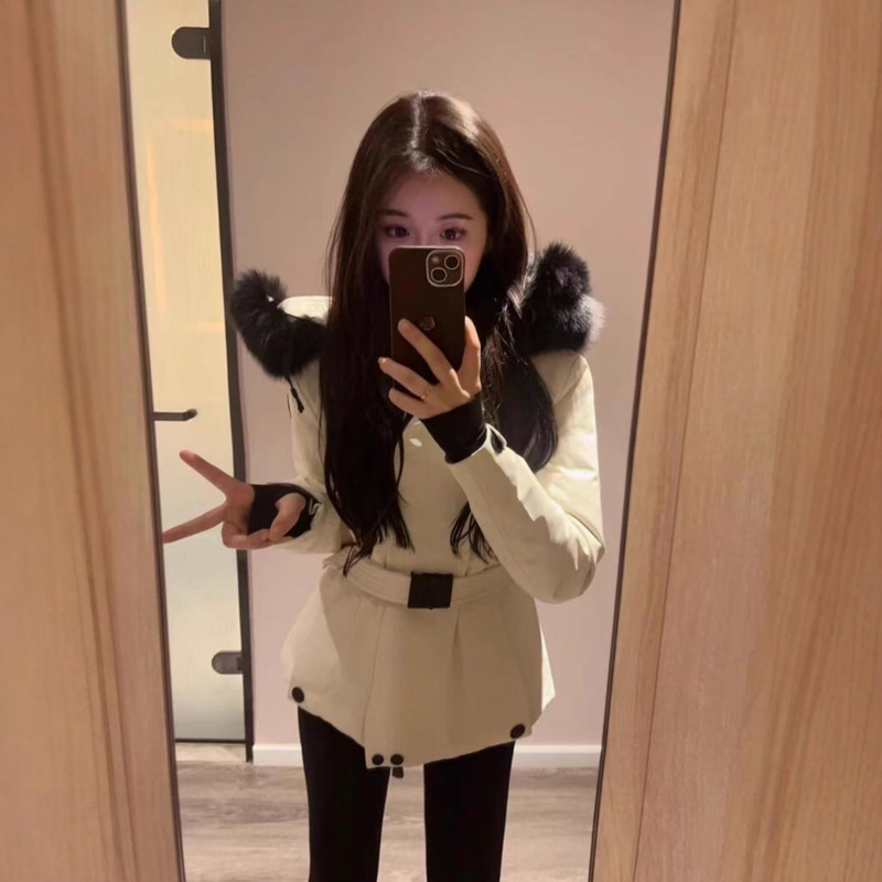 High Quality~2025 New m Mengjia down Jacket Women's Slim Waist Goose down Thickeneded Fox Fur Collar Ski Jacket Casual High Quality~2025 New m Mengjia down Jacket Women's Slim Waist Goose down Thickeneded Fox Fur Collar Ski Jacket Casual