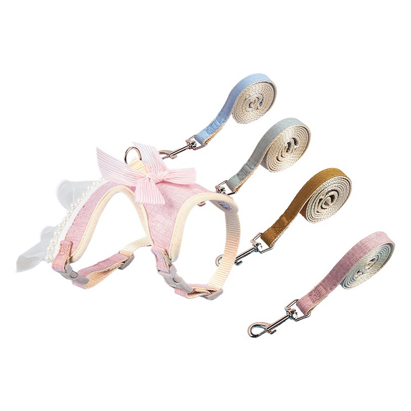 Gato perro chaleco cuerda de tracción anti-rotura pequeño perro oso de peluche Bomei correa de pecho princesa vestido ropa