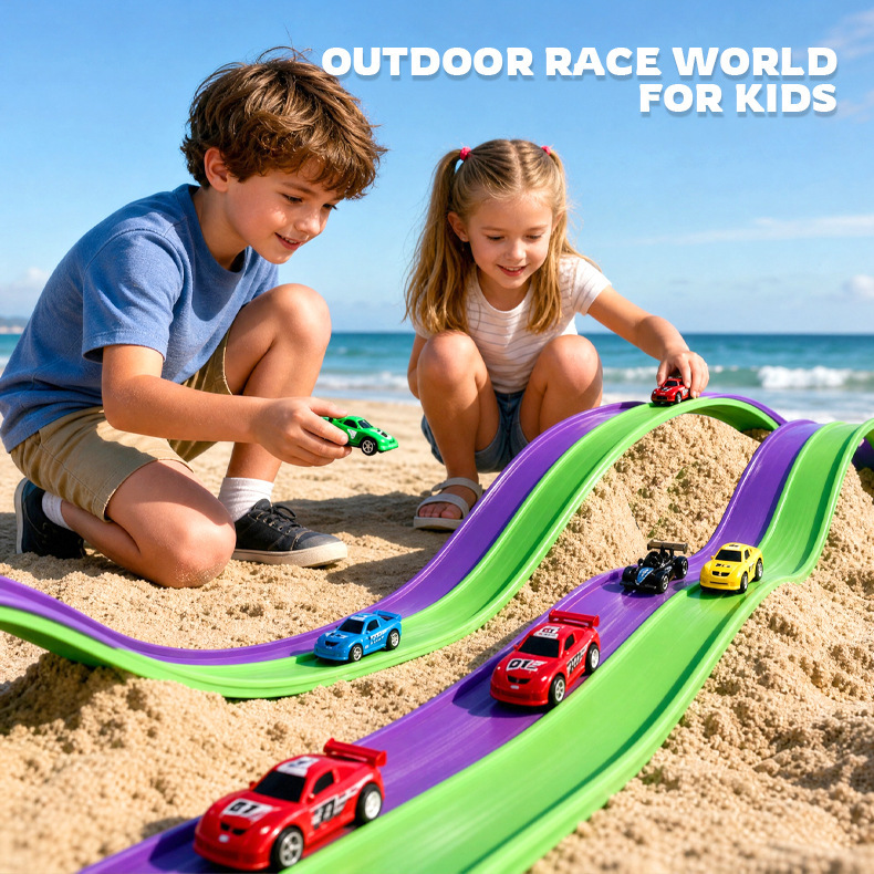 Cross-border hot-selling cool DIY assembly track soft-rail racing car gravity inertia sliding track car toy for boys Cross-border hot-selling cool DIY assembly track soft-rail racing car gravity inertia sliding track car toy for boys