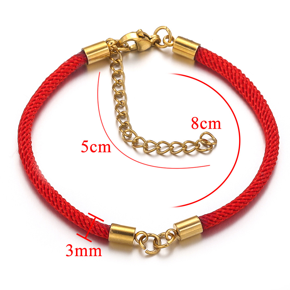 Acero inoxidable negro rojo trenzado cuerda conector pulsera tejida DIY joyería que hace suministros al por mayor
