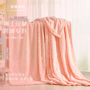 Spot supply double flannel shearing clothing home textile toy luggage plush needle coral wool blanket