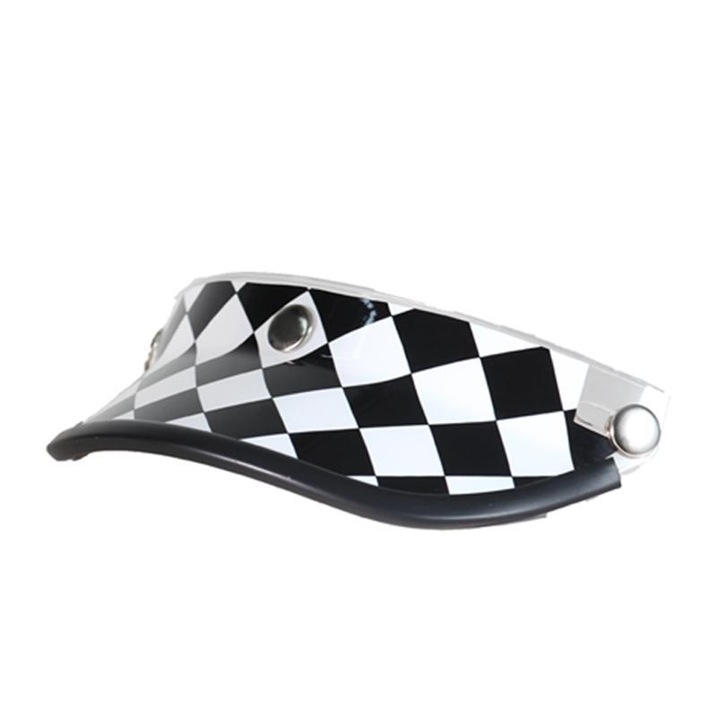 Universal Motorcycle Helmet Brim Modified DIY Accessories Universal Windshield (Dəbilqə (Kaska) aksesuarları) - black-and-white-grid