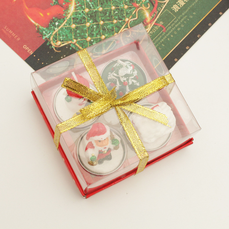 Navidad 4 velas traje viejo hombre árbol muñeco de nieve carnaval cena con velas románticas Navidad vela al por mayor