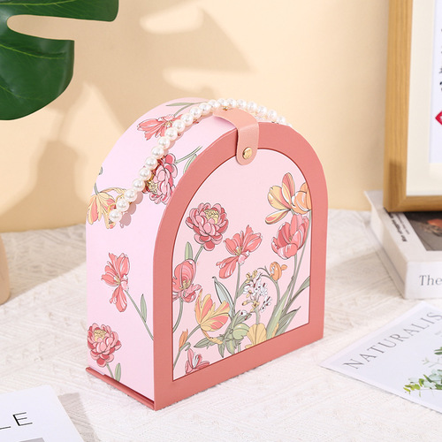 Wedding souvenir wedding candy box forest style pearl portable ins style wedding business gift box empty box wholesale