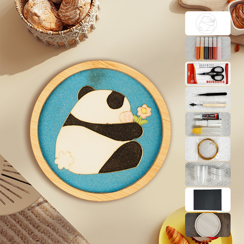 Materiales tradicionales hechos a mano Jintao Landiy pintura de esmalte novatos tazas esteras estudiantes activos cultura cultural inmaterial