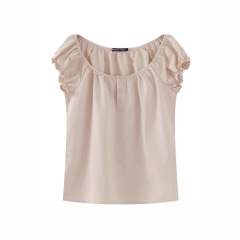 3つボタンの新しい年齢軽減バブルシャツ、夏の甘いトップス、半袖ショートTシャツ、かわいい、高級
