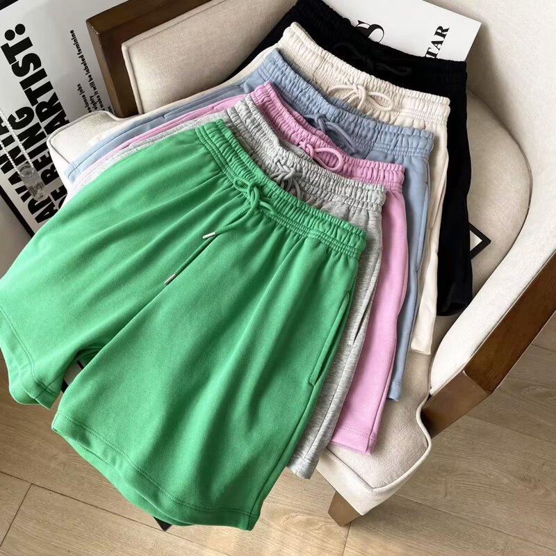 Japanese Women's Clothing 2023 Spring and Summer Casual Sports Shorts Sweatpants Elastic Waist Drawstring Casual Pants 456030