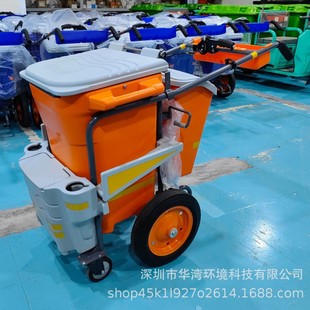 Foreign Trade Manufacturer Sanitation Cleaning Cart Hand Garbage Truck Outdoor Cleaning Plastic Bucket Tool Box with Brake