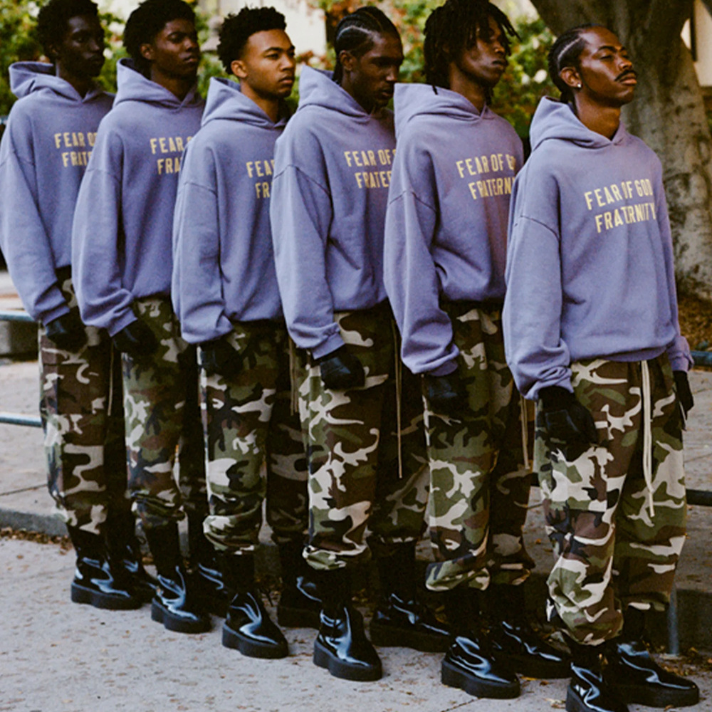 24FW FOG ESSENTIALS Pantalones de trabajo sueltos camuflados para hombres y mujeres pantalones casuales