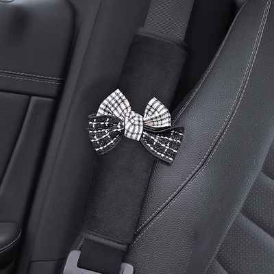 for a Couple, Seat belt shoulder pad - short-plush-shoulder-pad-small-fragrant-bow-1-piece