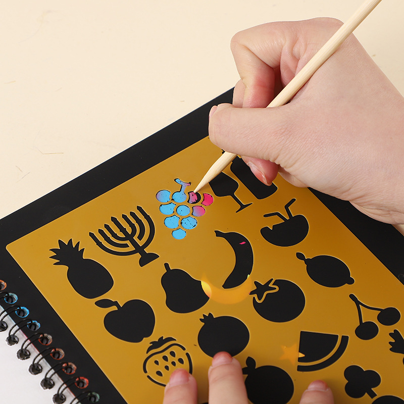 Libro creativo de raspado y pintura para niños | Papel de acuarela colorido, rompecabezas y actividades artísticas DIY, fábrica directa