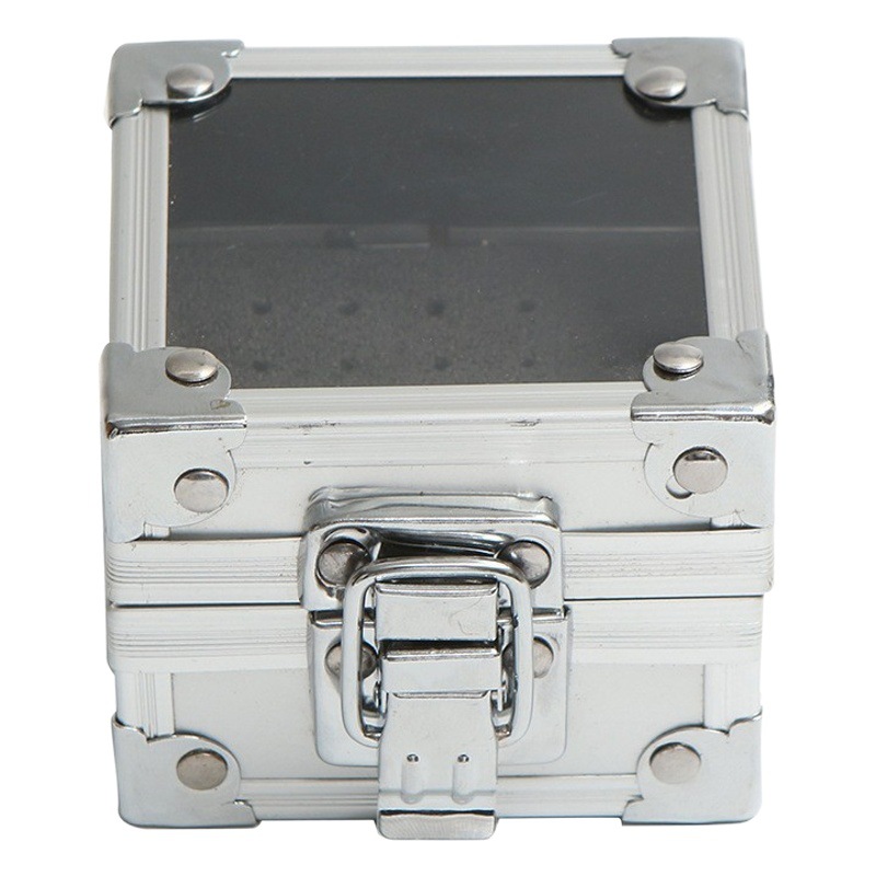 Nueva caja de aluminio de cabeza de pulido de uñas caja de aluminio de alta gama caja de almacenamiento de cabeza de pulido de uñas 4 colores opcionales