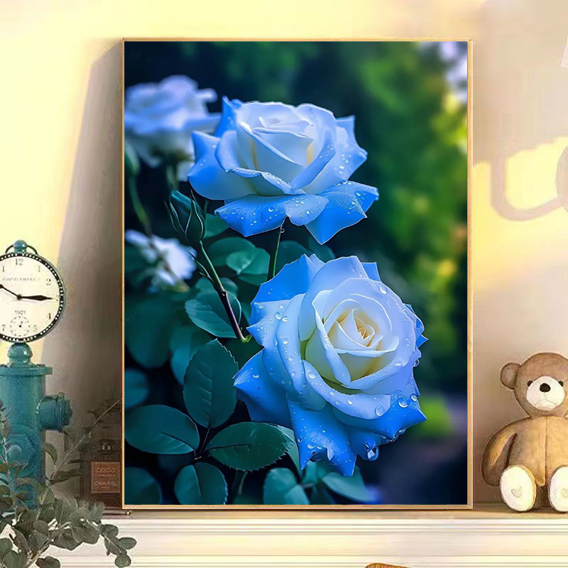 30種類の花卉diyデジタル油絵の震え音電気商が次々と露店を出してバラの手描き装飾画を卸売りした|undefined