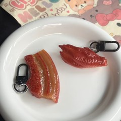 仿真食物鑰匙扣五花肉雞爪掛件兒童食玩幼兒教具學生書包鑰匙掛件