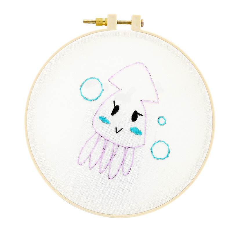 Lindo conejo bordado DIY colgando pintura de los niños Lu bordado puntada primaria práctica punto cruz dibujos animados pequeños adornos de animales